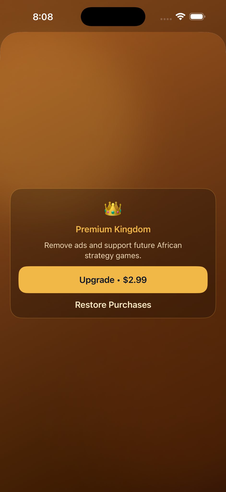Awale Kingdom premium screen